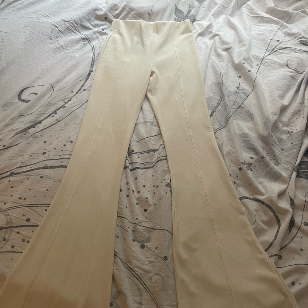 Wet Seal Cream Flare Pants